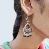 BASE METAL SILVER OXIDIZED FASHION LARGE SIZE JEWELRY EARRING SOLD PER PAIR PACK