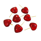10 Pcs Pkg. Red Glass Charms for jewelry making in size about 15mm