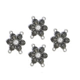 20 PIECES PACK' APPROX SIZE 18X25 MM Silver POLISHED DAISY CONNECTOR FINDINGS USED IN DIY JEWELLERY MAKING