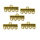 10 Pcs Lot, 4 four hole link connector spacer ball gold antique finish