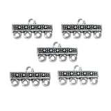 10 PCS LOT, 4 FOUR HOLE LINK CONNECTOR SPACER BALL Silver ANTIQUE FINISH