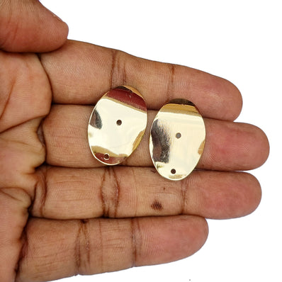 2 Pairs Lot, 22k Solid Gold Plated Dainty Stud Earrings,Ear Studs,Tops  Minimalist Gold plated Earrings, Simple Gold Ear Studs