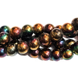 Per Line 11mm size, rainbow black handmade glass beads