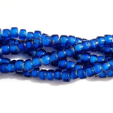 Per Line blue color tube  shape handmade glass beads in size about 7x5mm
