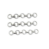 10 PIECES PACK' 6 MM LOOP SIZE' SILVER POLISHED' 5 LOOP EXTENSION CHAIN