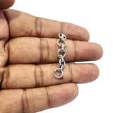 10 PIECES PACK' 6 MM LOOP SIZE' SILVER POLISHED' 5 LOOP EXTENSION CHAIN
