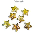 10 Pcs Pkg. Lot, approx 15mm size Star AB Glass Beads
