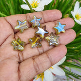 10 Pcs Pkg. Lot, approx 15mm size Star AB Glass Beads