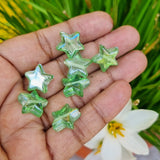 10 Pcs Green AB Star Handmade Glass Beads for jewelry making in size about 15mm