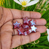 10 Pcs Red AB Star Handmade Glass Beads for jewelry making in size about 15mm