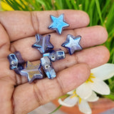 10 Pcs Montana Blue AB Star Handmade Glass Beads for jewelry making in size about 15mm