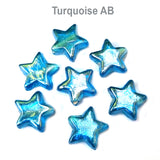 10 Pcs Turquoise Blue AB Star Handmade Glass Beads for jewelry making in size about 15mm