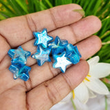 10 Pcs Turquoise Blue AB Star Handmade Glass Beads for jewelry making in size about 15mm