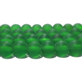 8 MM SUPER FINE QUALITY ORIGINAL Matt Frosted Dull GREEN COLOR' ROUND TRANSPARENT BEADS' APPROX PIECES 52-54 BEADS SOLD BY PER LINE PACK
