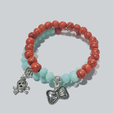 BUY COMBO OR INDIVIDUAL SHADE OF Red and Aqua FASHION BRACELETS, EASY TO FIT IN HAND