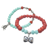 BUY COMBO OR INDIVIDUAL SHADE OF Red and Aqua FASHION BRACELETS, EASY TO FIT IN HAND