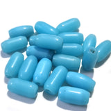 50 Pcs Pkg. Glass Tube  Beads in size about 14x7mm, Turquoise Color