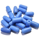 50 Pcs Pkg. Glass Tube  Beads in size about 14x7mm, Blue Color