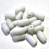 50 Pcs Pkg. Glass Tube  Beads in size about 14x7mm,  White Color