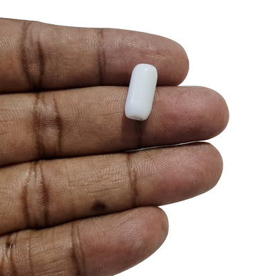 50 Pcs Pkg. Glass Tube  Beads in size about 14x7mm,  White Color