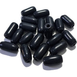 50 Pcs Pkg. Glass Tube  Beads in size about 14x7mm, Black Color