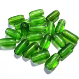 50 Pcs Pkg. Glass Tube  Beads in size about 14x7mm, Green Transparent