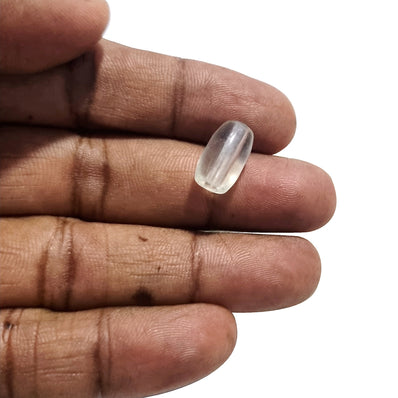 50 Pcs Pkg. Glass Tube  Beads in size about 14x7mm, Clear White