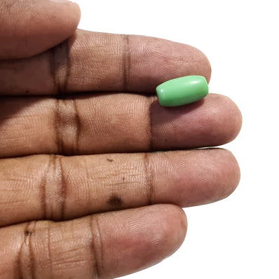 50 Pcs Pkg. Glass Tube  Beads in size about 14x7mm, Green Color