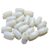 50 Pcs Pkg. Glass Tube  Beads in size about 14x7mm, Semi Opaque White