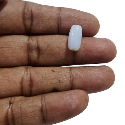 50 Pcs Pkg. Glass Tube  Beads in size about 14x7mm, Semi Opaque White