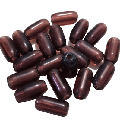 50 Pcs Pkg. Glass Tube  Beads in size about 14x7mm, Purple Transparent