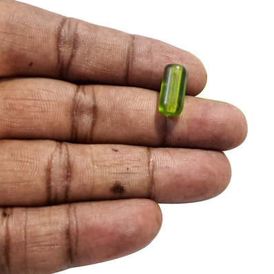 50 Pcs Pkg. Glass Tube  Beads in size about 14x7mm, Lime green transparent