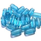50 Pcs Pkg. Glass Tube  Beads in size about 14x7mm, Turquoise Blue