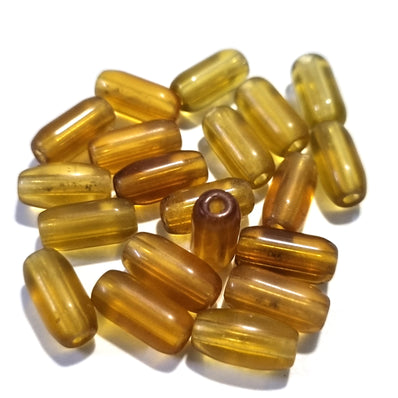 50 Pcs Pkg. Glass Tube  Beads in size about 14x7mm, Topaz Color