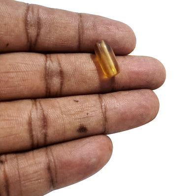 50 Pcs Pkg. Glass Tube  Beads in size about 14x7mm, Topaz Color