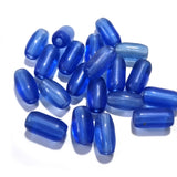 50 Pcs Pkg. Glass Tube  Beads in size about 14x7mm, Lite Blue color