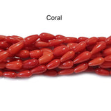 Red CORAL DROP BEADS SOLD PER LINE APPROX 40~42 BEADS, SIZE ABOUT 5X9MM