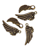 10 pcs 2 style random mix angle Wing charms for jewelry making Bronze Plated in size about 30~40mm