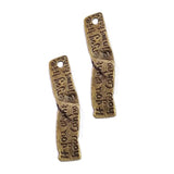 10 Pcs Text plate Antique bronze jewelry making charms