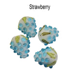 6 Pcs Strawberry handmade beads charms for jewelry making