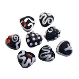 10 Pcs Black Heart handmade artistic beads for jewelry making in size about 15mm