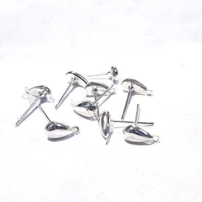 5 Pairs Sterling Silver Earring Posts - 4mm or 6mm Cup and Loop
