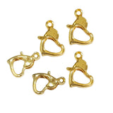 10 PCS HEART SHAPE Gold PLATED LOBSTER CLASPS CLAW FOR JEWELRY MAKING IN SIZE ABOUT 9X10MM