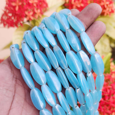 Jewelry making AB Finish Glass Sold Per String in size about 12x23mm, Oblong Oval