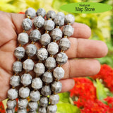 MAP STONE ' 9-10 MM' 32-33 PIECES' PRISM CUT' AAA QUALITY' NATURAL SEMI PRECOUS BEADS SOLD BY PER LINE PACK