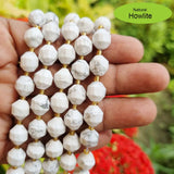 HOWLITE' 9-10 MM' 32-33 PIECES' PRISM CUT' AAA QUALITY' NATURAL SEMI PRECOUS BEADS SOLD BY PER LINE PACK
