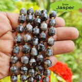 SNOW JASPER' 9-10 MM' 32-33 PIECES' PRISM CUT' AAA QUALITY' NATURAL SEMI PRECOUS BEADS SOLD BY PER LINE PACK