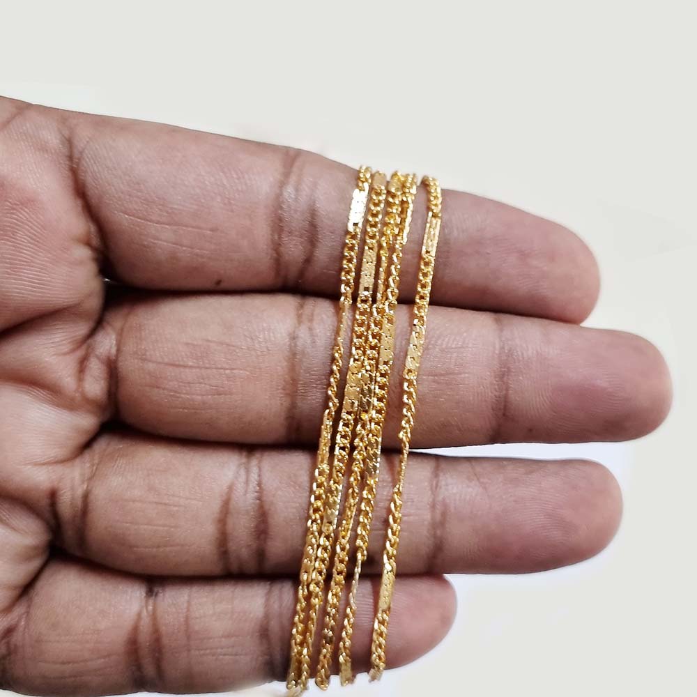 1 METER PKG. THIN CHAIN ANTI-TARNISH GOLD PLATED JEWELRY MAKING LOOSE – Madeinindia Beads