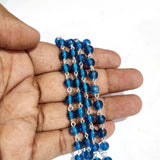 Blue Silver WIRE LINK 1 METER PACK, 6MM SIZE BEADS, LINK ROSARY CHAIN ROSARY