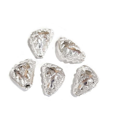 8 Pcs Pack, Filigree Handmade Beads 12x18mm German silver beads